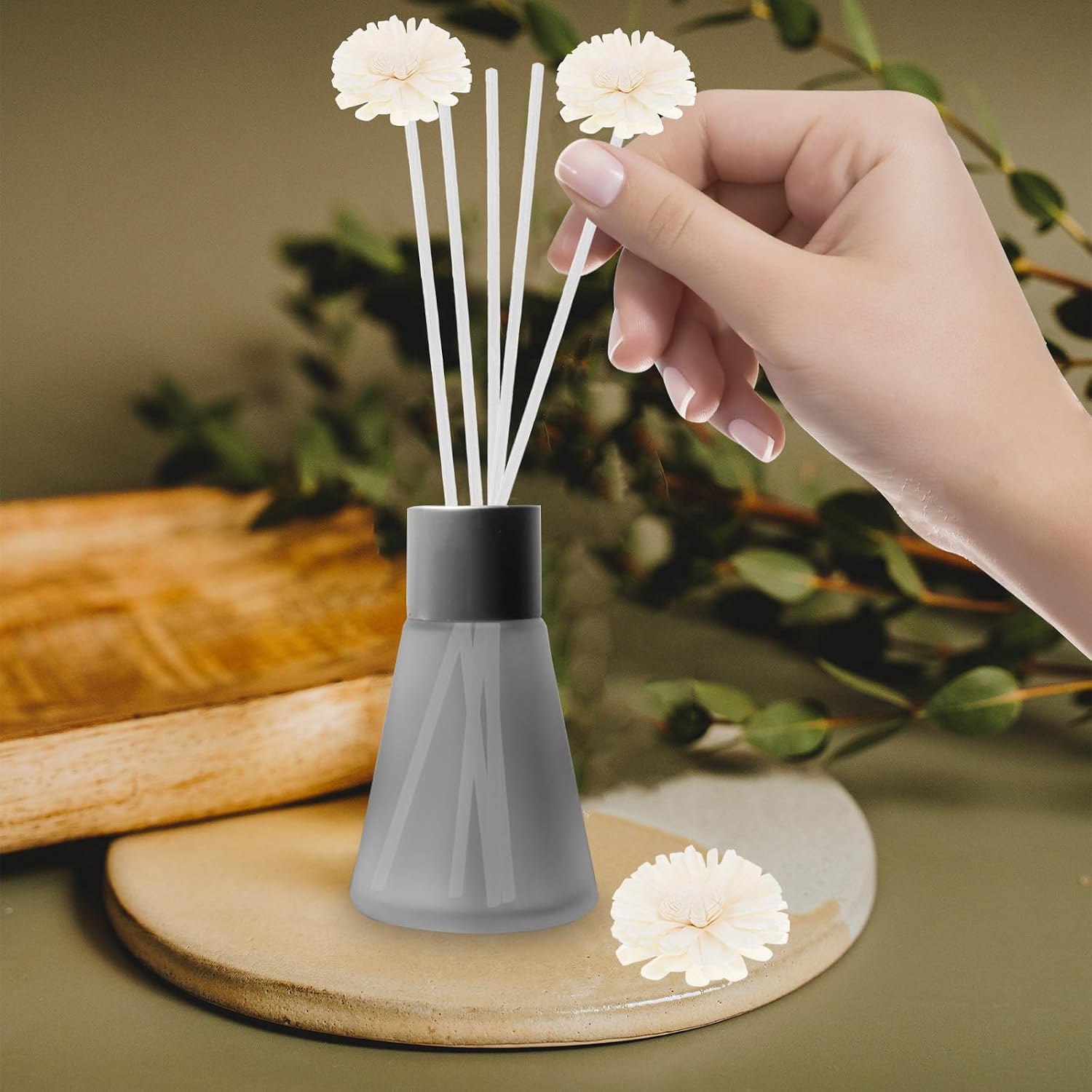 JOINPAYA 4pcs Simulation Dried Flower Decor Arrangement Supply Aroma Diffuser Cotton Dried Flower