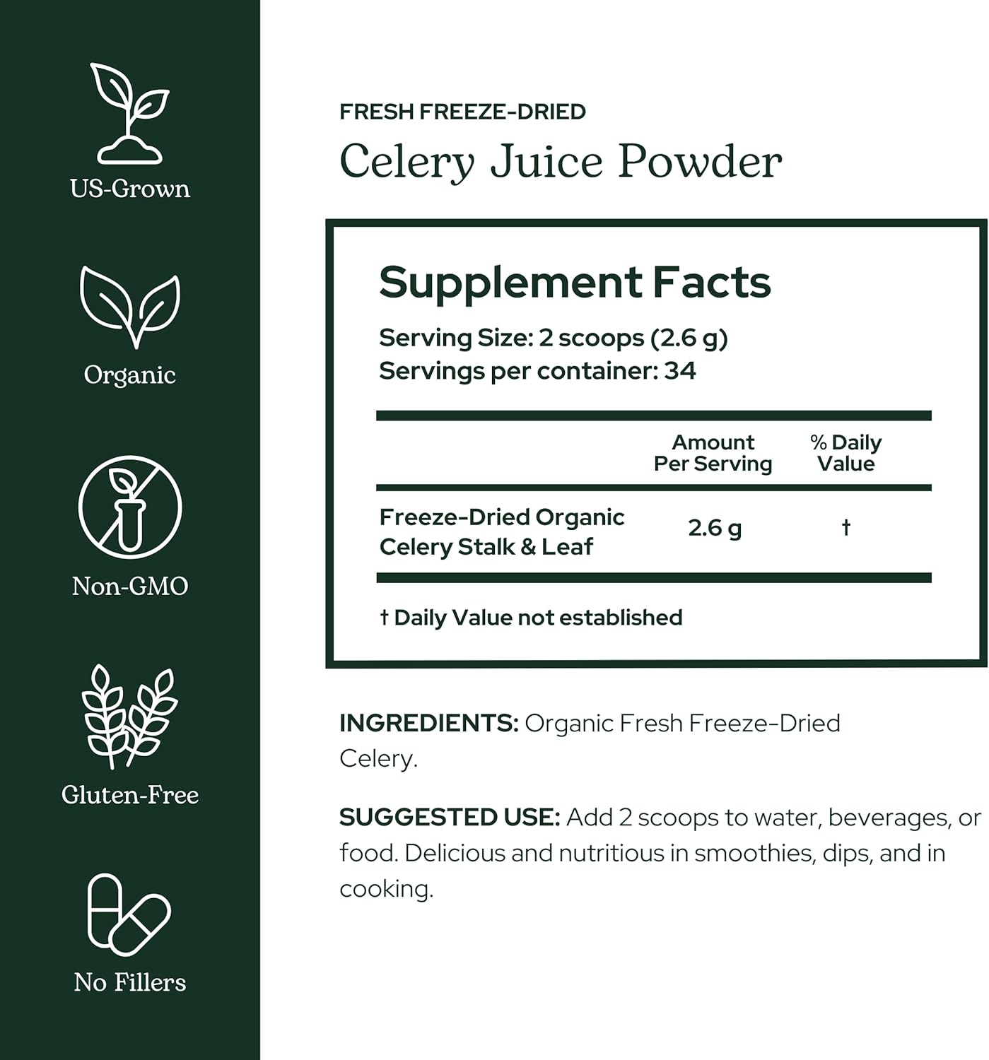 Eclectic Herb - Celery Juice Powder | Nutrital Supplement | Hydrat +