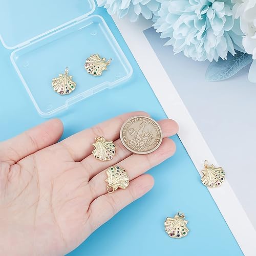 Miniatura 10 de Beebeecraft 15 unidadescaja de dijes de tortuga marina chapada en oro de 18 quilates con textura de estrella de mar y patrón de tortuga para