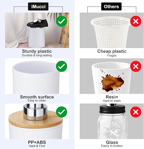 Miniatura 4 de iMucci Accesorios de baño, juego de baño blanco con cortina de ducha y alfombra, cortina de ducha de bosque brumoso impermeable con alfombra ultra