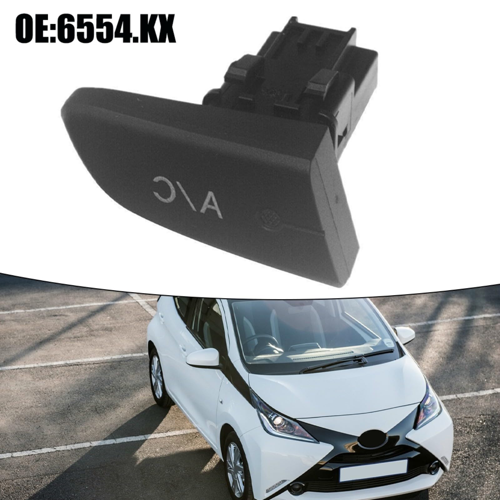Manopola interruttore CA 6554.KX tappo pulsante aria condizionata per Toyota Aygo C1 2005 – 2014 nero ABS di ricambio