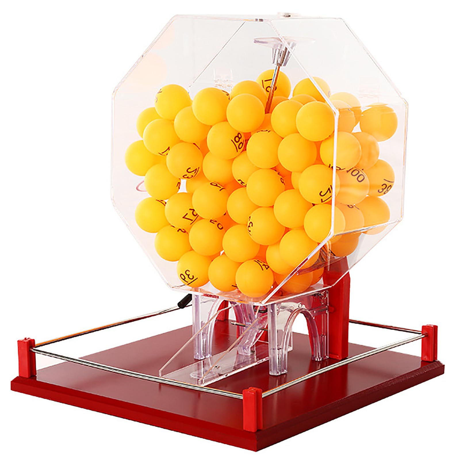 Máquina automática de bolas de bingo, jaula acrílica grande con base, ideal para entretenimiento en grupo y familia
