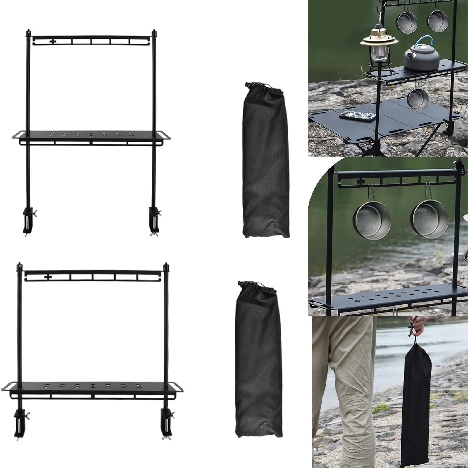 Oxxggkao Compacts Aluminums Table Set Space Saving Table Multifunctional Table Stand for Easy Transport and Storage