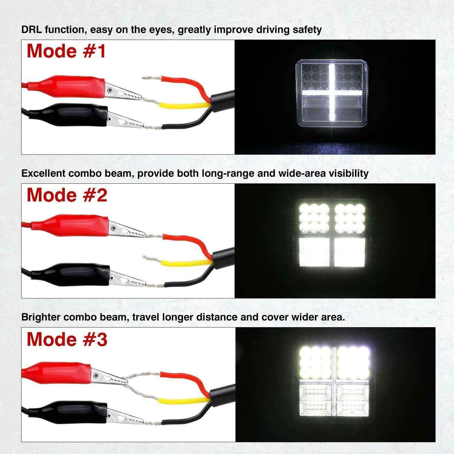 AB flexzon 6x 4 LED 162 W kwadratowa praca przeciwmgielna miejsce DRL nurkowanie białe krzyż światła lampa 24 V 6500 K