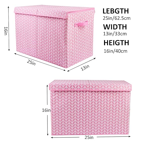 Mayniu Large Toy Box Chest with Divider, Sturdy Toy Storage Organizer Bin Baskets