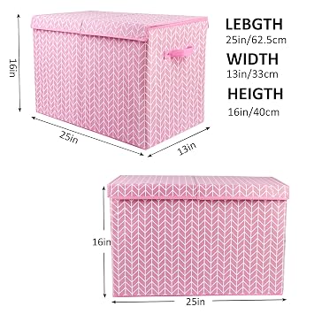 Mayniu Large Toy Box Chest with Divider, Sturdy Toy Storage Organizer Bin Baskets