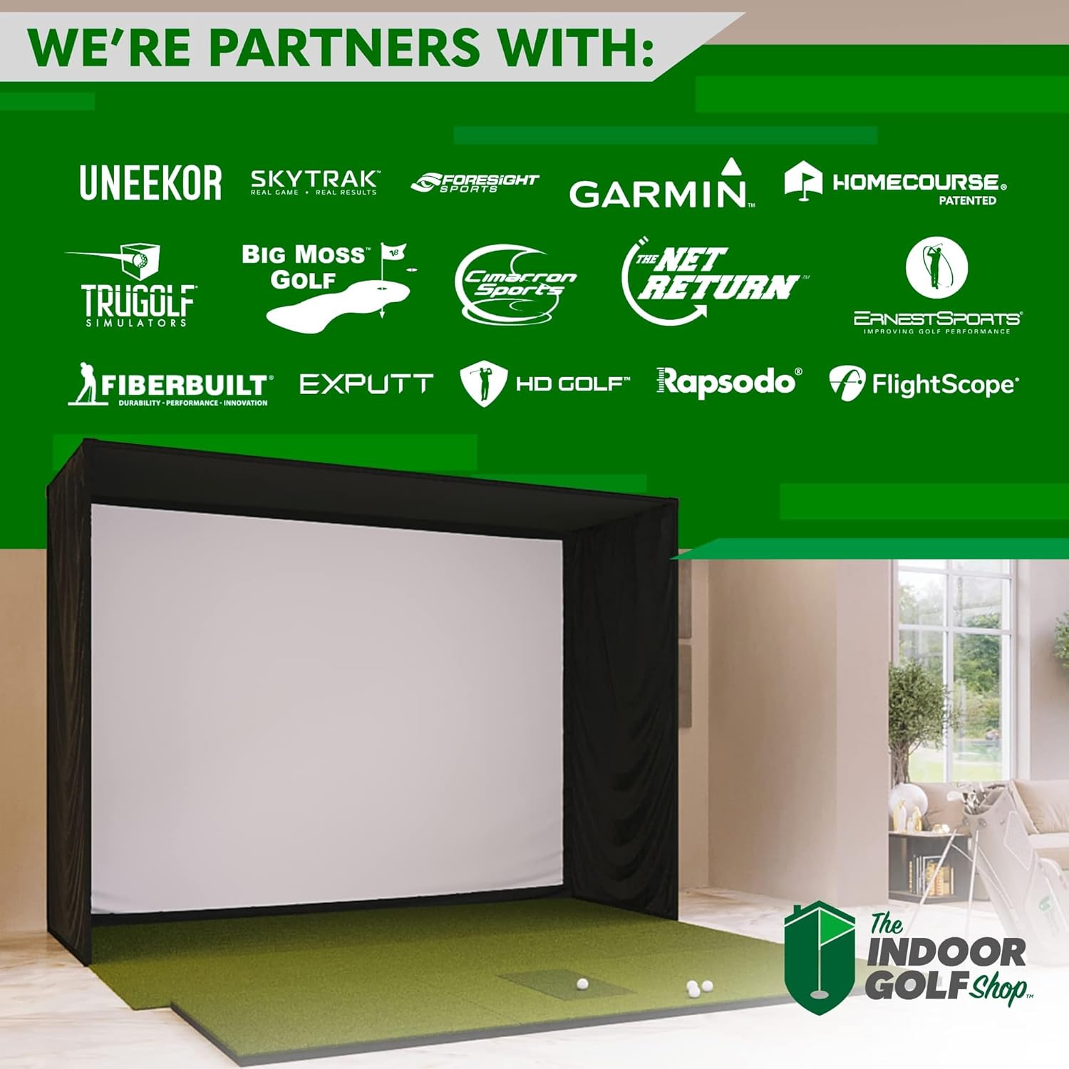 The Indoor Golf Shop - Golf Simulator Impact Screens - Premium Material