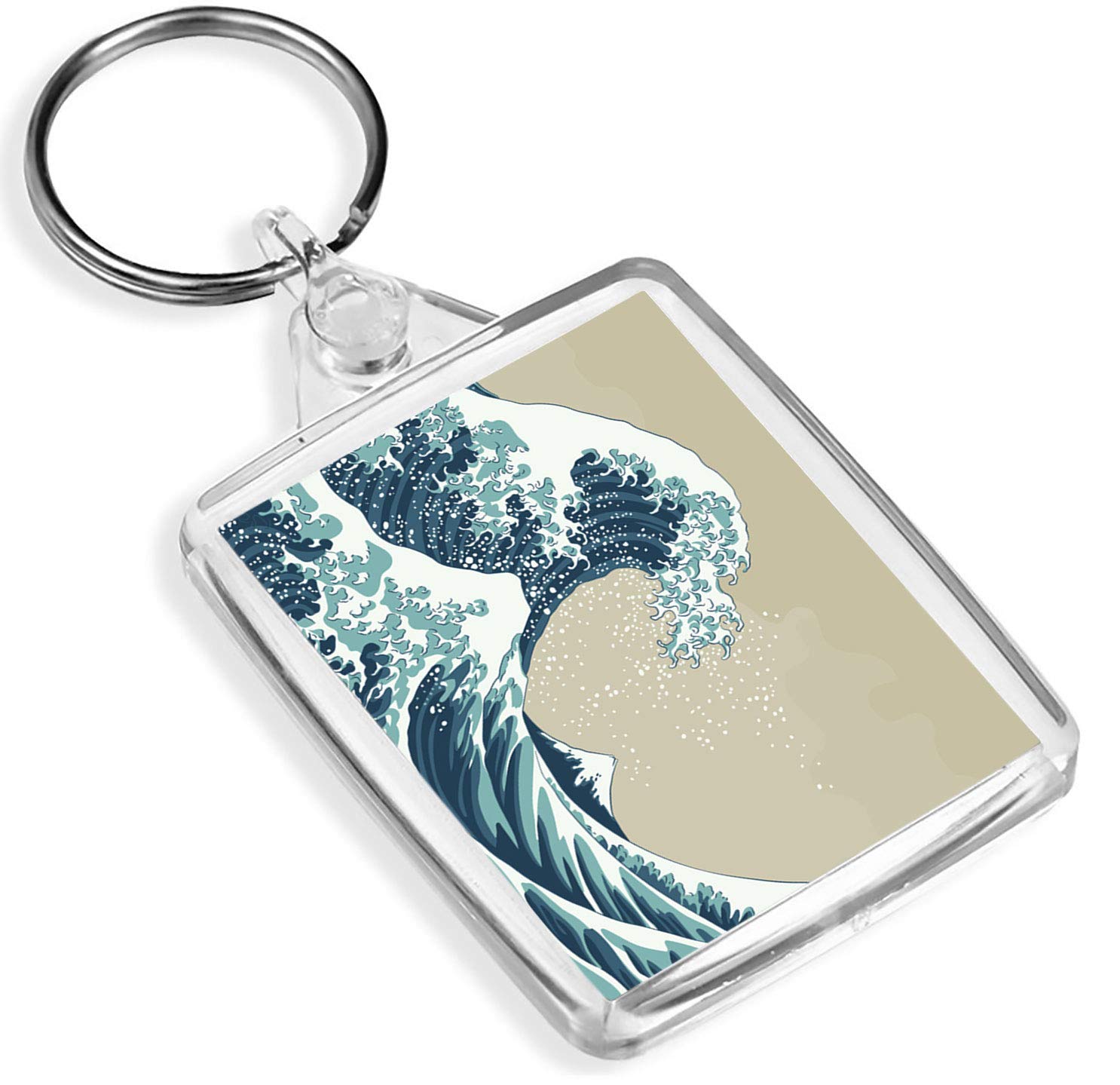 Destination Vinyl Keyrings Unisex Kids Multi 1 X Vintage Great Wave Japan Surf - Keyring - Ip02 - Mum Dad Kids 2115