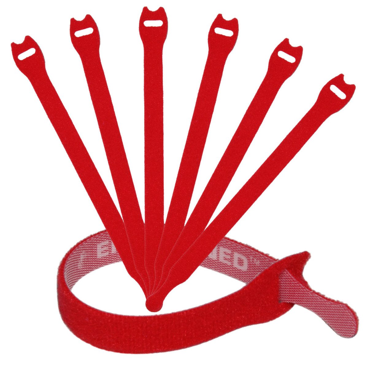Reusable Cable Ties 1/2" x 8" for Cable Management and Organizing Cords - 30 Pack Bundled with 2 Bonus Cinch Straps (Red)
