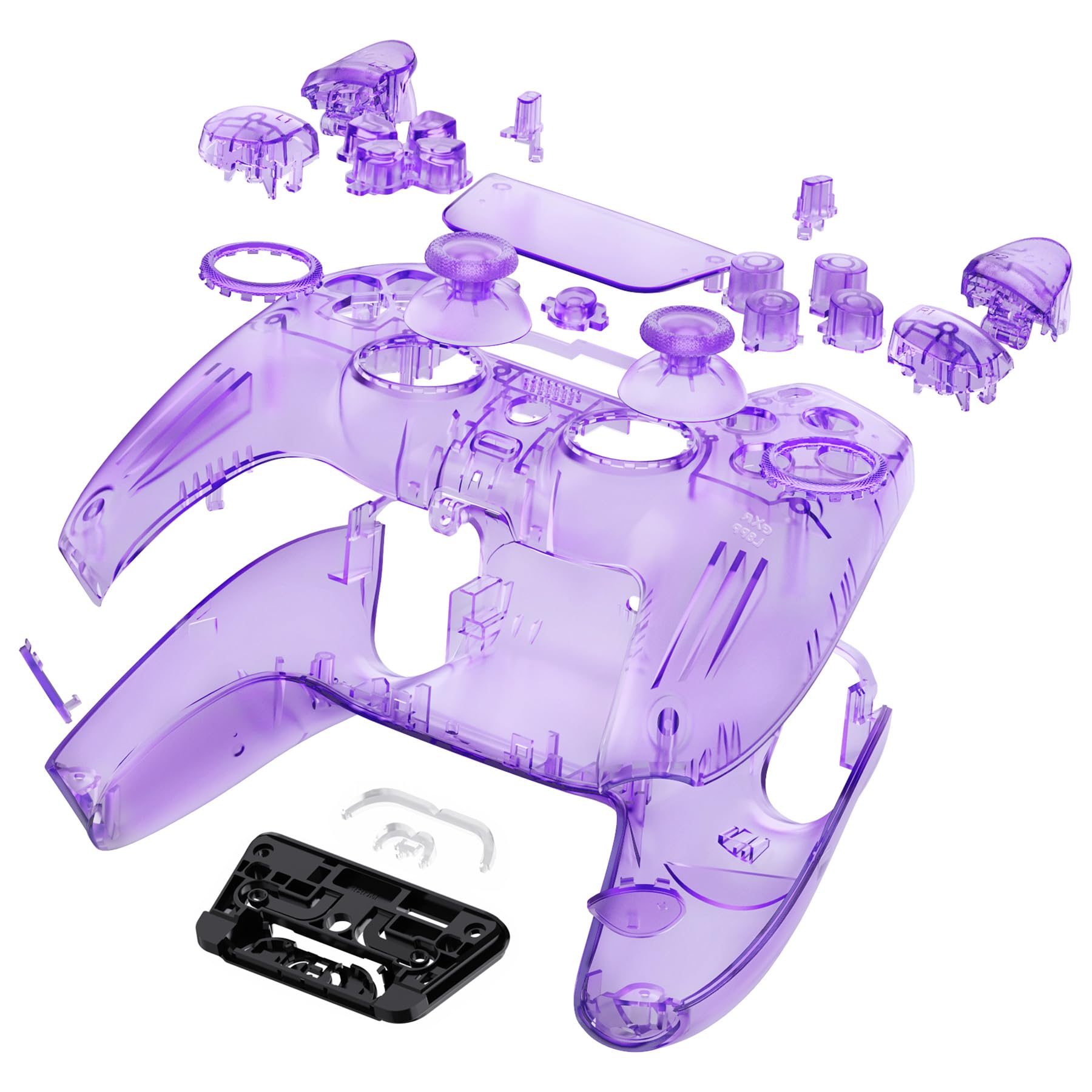 eXtremeRate LUNA Cover Przycisków Obudowa Touchpad Kompatybilny z Kontrolerem ps5 BDM-030/040,Przeprojektowana Wymiana Shell Osłona Case dla Kontrolerem ps5 BDM-030/040-Jasne Atomowy Fioletowy