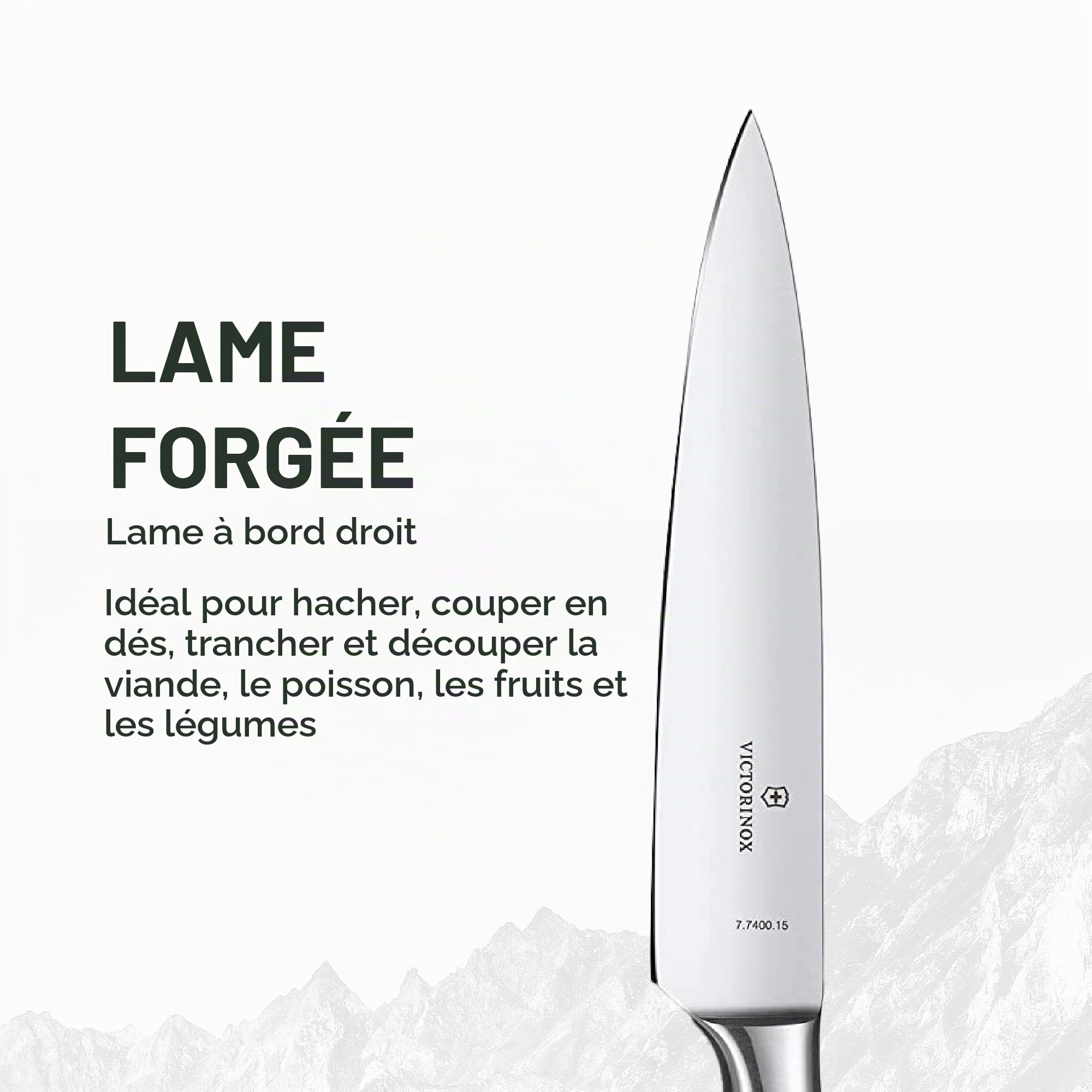 Victorinox Grand Maître Couteau à Trancher 15 cm, Lame Acier Inoxydable | Couteau de cuisine professionnel pour viande et rôtis avec manche ergonomique en érable noble poli.