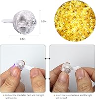 Vista 3 de Aogist - 100 mini luces de globo amarillas con gancho, tiempo de espera prolongado, mini luz impermeable para fiesta de cumpleaños, boda, Navidad