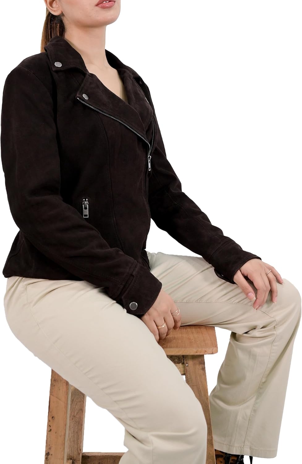 Rauly Women’s Suede Leather Motorcycle Jacket – Classic Biker Style Premium Leather Jackets for Women - Image 2