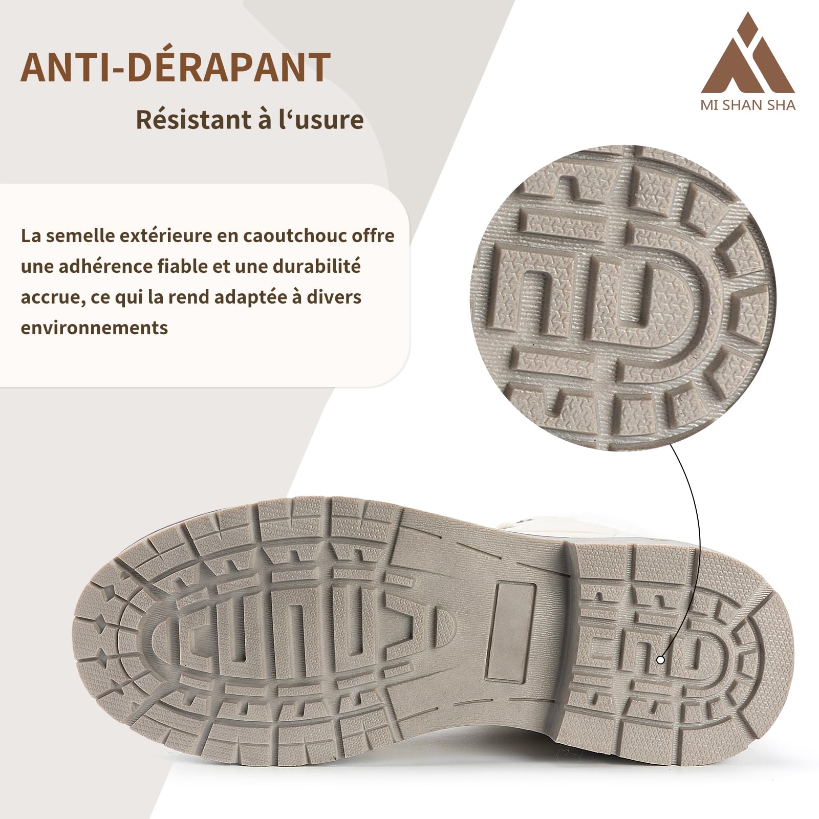 Mishansha Bottes de Neige Femme Hiver Fourrées 36-42 EU | Chaussures, Randonnée, Chaudes, Antidérapante, Trekking, Outdoor, Promener son Chien
