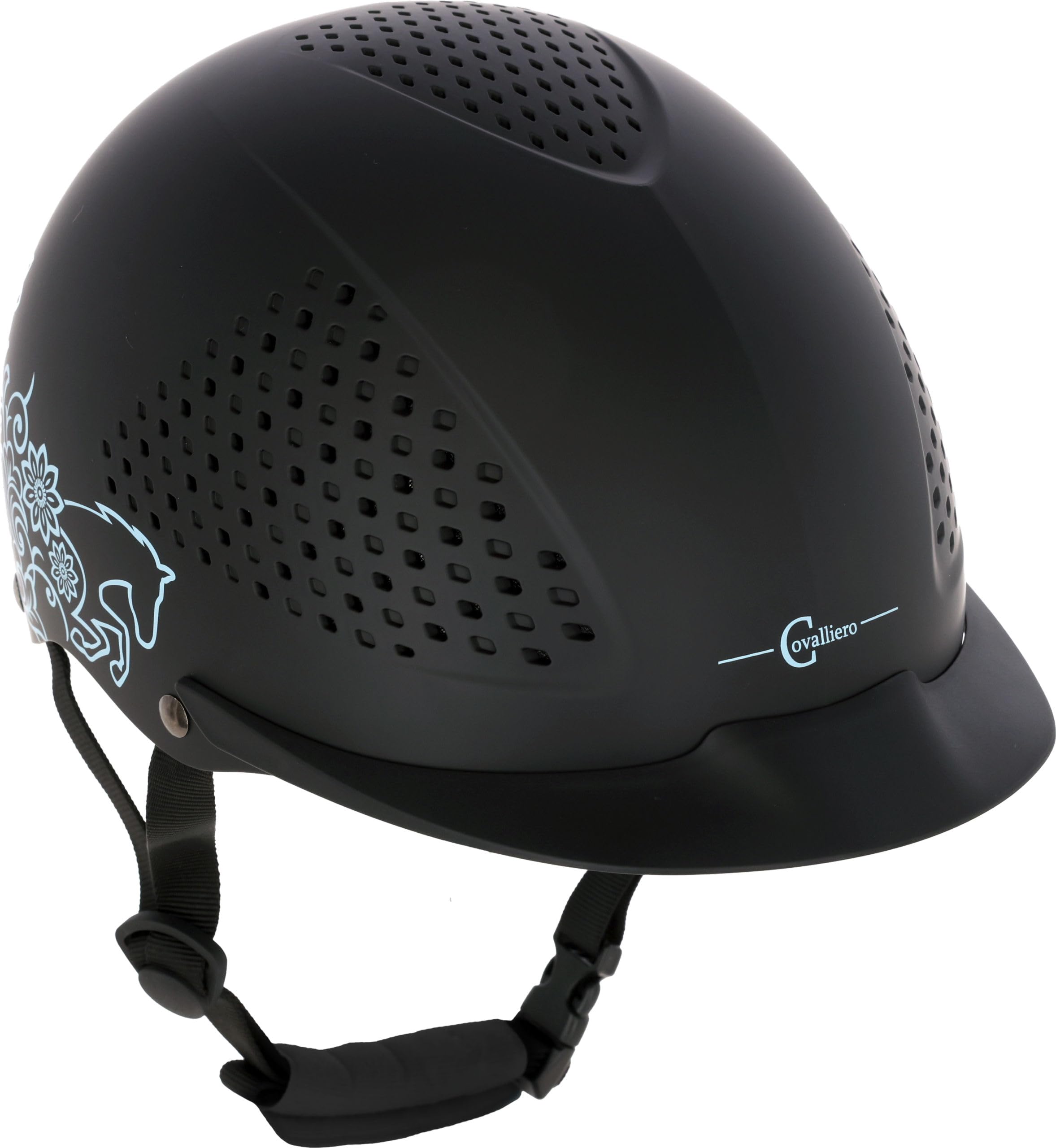 Covalliero Kask jeździecki Beauty 2.0, kask dziecięcy, odporny na uderzenia, smukły kształt kasku, z wentylacją, 4-punktowe mocowanie