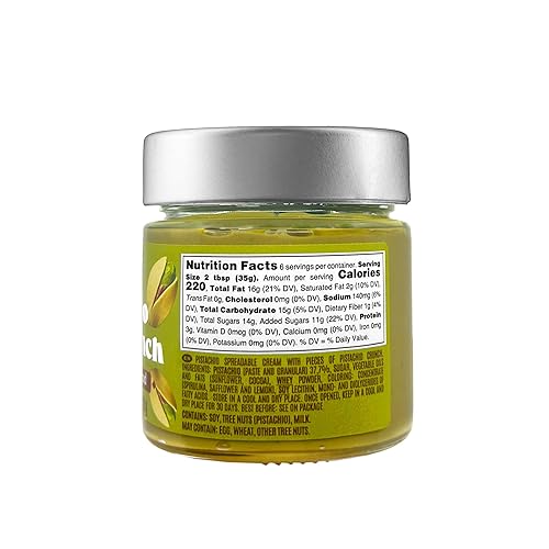 Miniatura 2 de Crema de pistacho crujiente, 7.5 oz, crema de pistacho dulce untable con un crujiente, pasta de pistacho, mantequilla de nueces, producto de Italia,