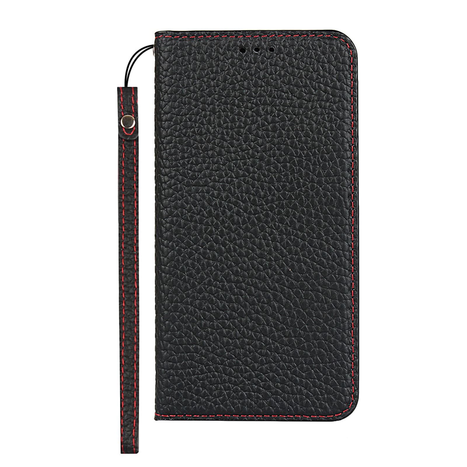Etui do iPhone SE 3/SE 2/8/7, etui z prawdziwej skóry z paskiem na nadgarstek, przegródka na karty, podpórka, otwierana folio, magnetyczne etui na telefon, kompatybilne z iPhone SE 2022/SE 2020/8/7, czarne