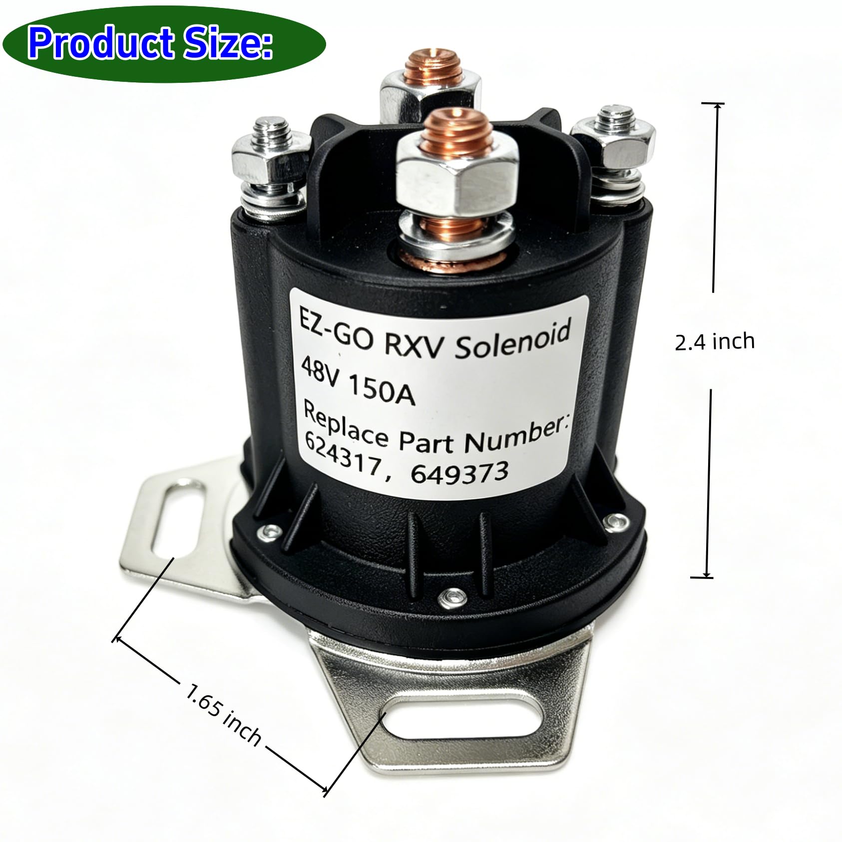 48V Solenoïde Relais Voor EZGO G29 Golfkar – Directe OEM Vervanging, 13x10,5x8,5 Cm