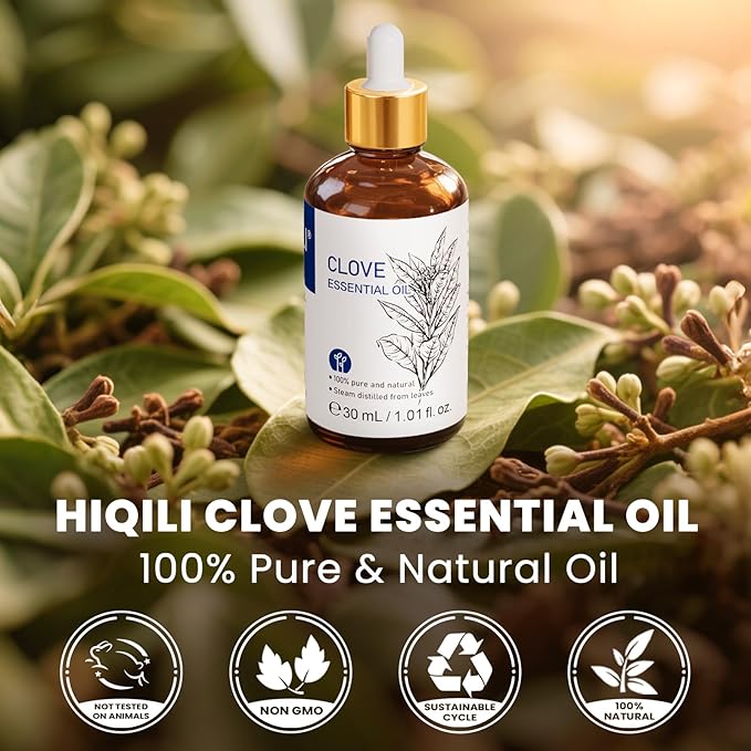 HIQILI Aceite de Clavo 30ml Puro Natural para Dientes y Encías miniatura 2