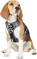 Vista 30 de Funfox Arnés para perro sin tirones, arnés de chaleco ajustable para mascotas, material súper suave con mango vertical, fácil control, paseo