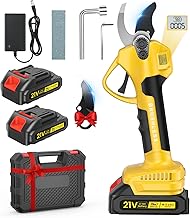 Battery Pruning Scissors, 1000 W 35 mm Battery Powered Pruning Shears 2 x 2000 mAh 21 V, SK-7 Blade, Battery Powered Pruning Shears with Display for Gardening, Orchard, Olive, Farm