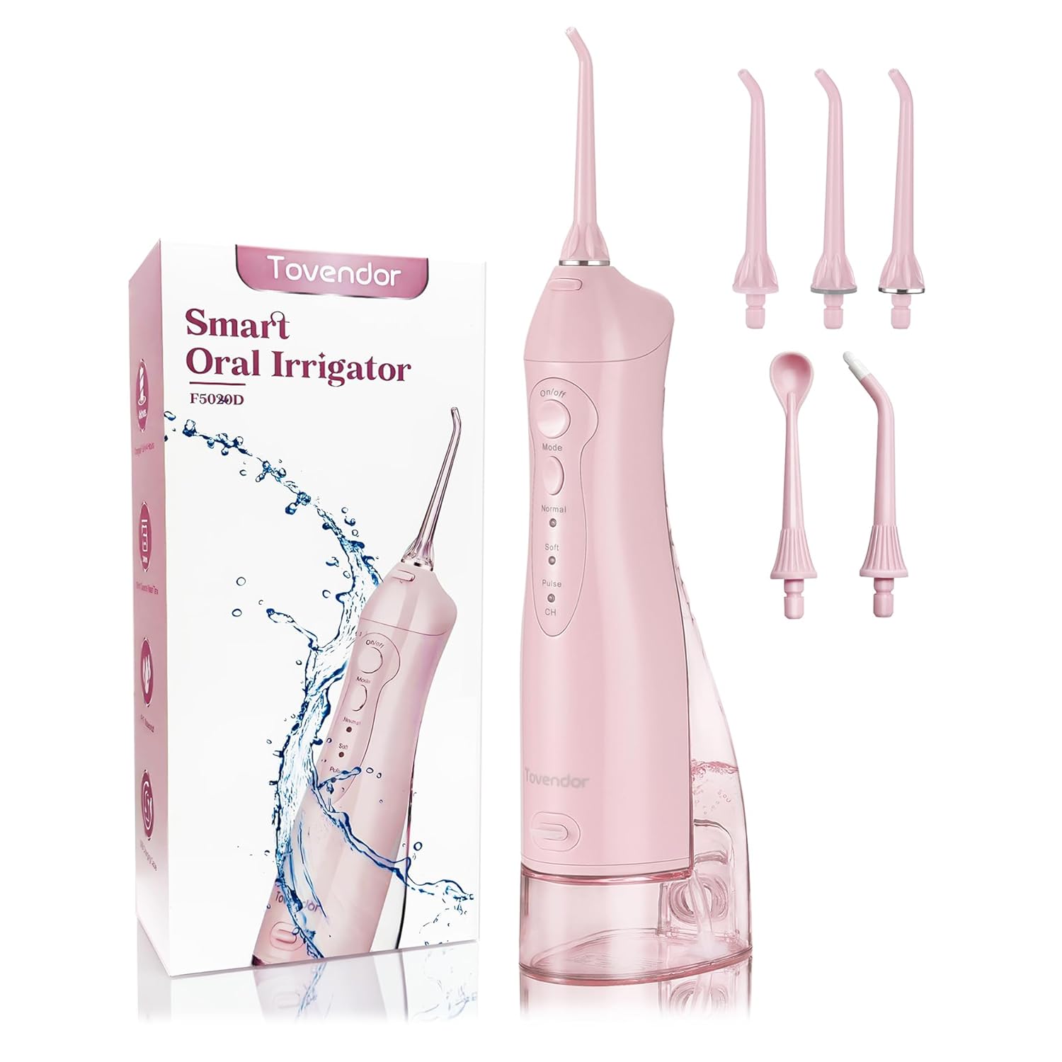 TOVENDOR Electric Water Dental Flosser Teeth Pick Cordless Flossers Oral Irrigator IPX7 Waterproof 300ML Rechargeable Travel Water Teeth