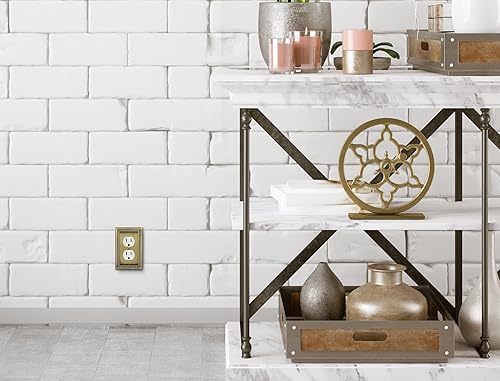 Vista 421 de Henne Bery Sunken Pearls - placa decorativa de pared para interruptor (Palanca simple, 2 unidades, níquel satinado)