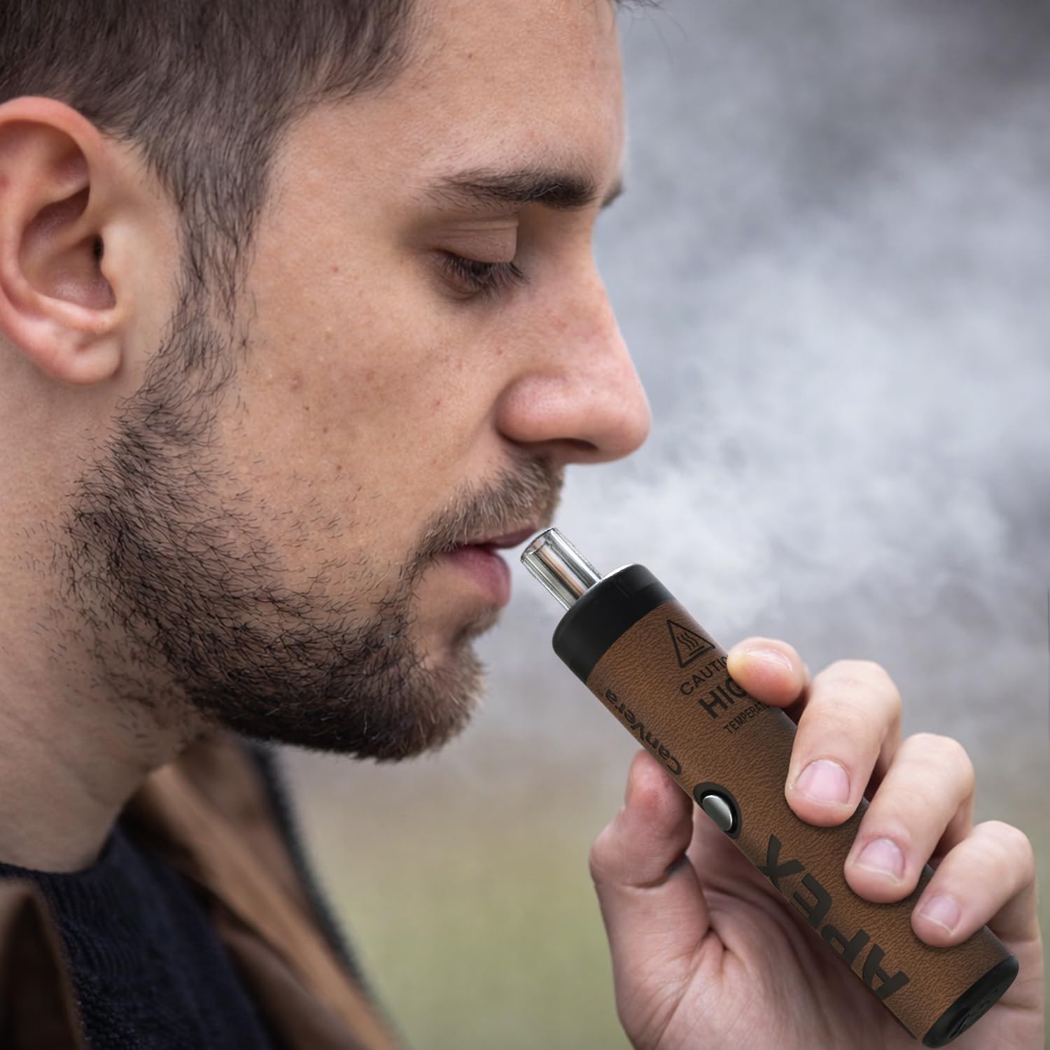 Premium Vaporizer Kräuter | Verdampfer für Kräuter mit 3 Temperaturstufen | Glasmundstück Vapo-rizer| Sehr kompakt | Soft-Touch-Finish | Edelstahl-Kammer | Einfache Reinigung