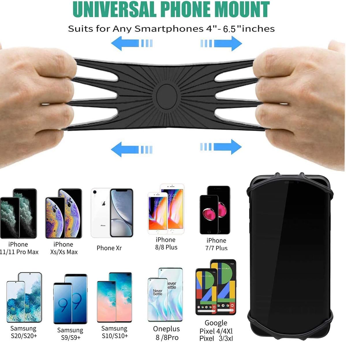 setber bike phone mount silicone anti shake and stable 360%c2%b0 rotation bike accessories for any smartphone gps other devices between 3 5 and 6 5 in