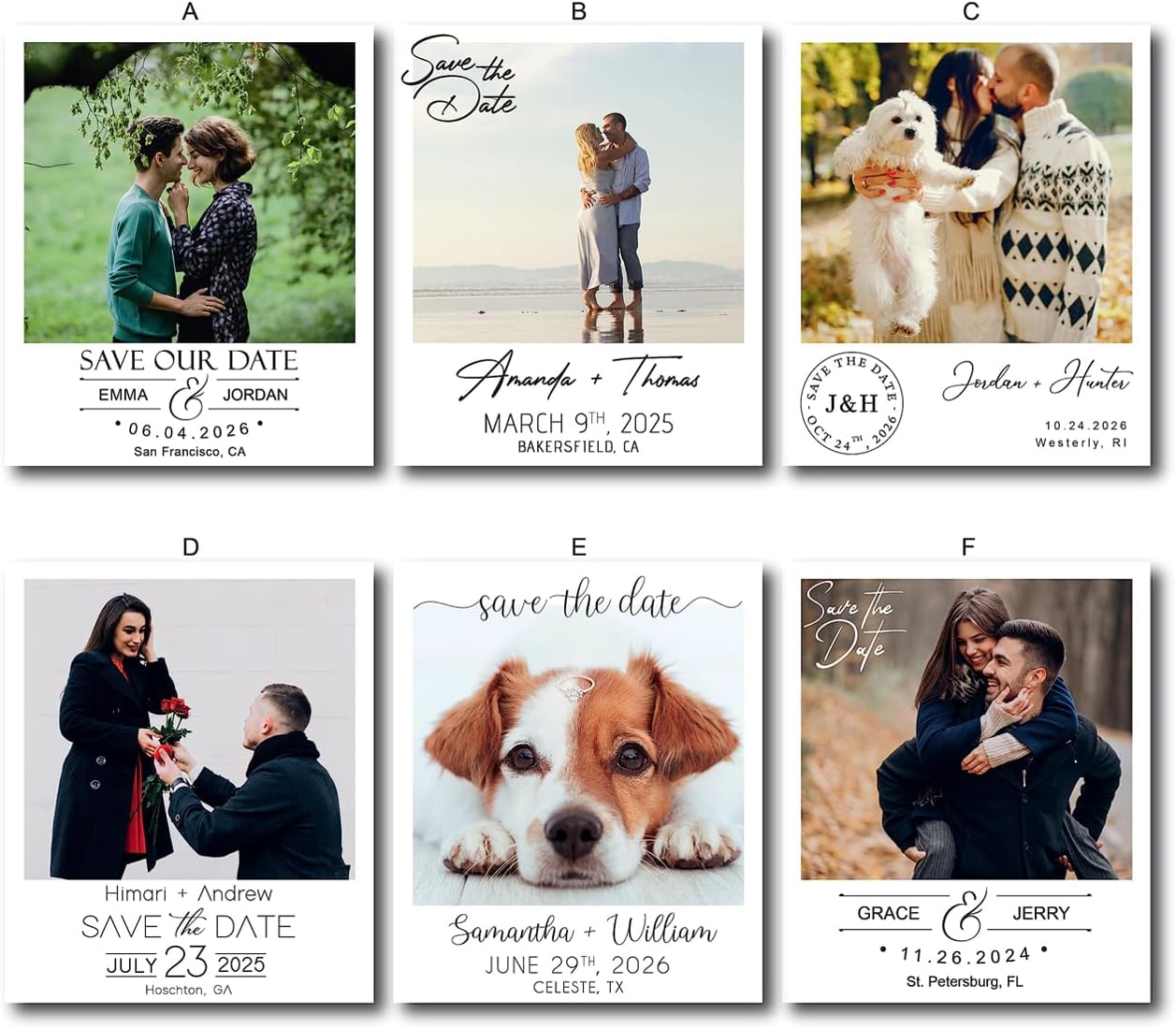 Ultra-Thick Photo Save the Date Magnets, Pack of 10 to 300, Personalized Save the Dates for Weddings with Free Envelopes
