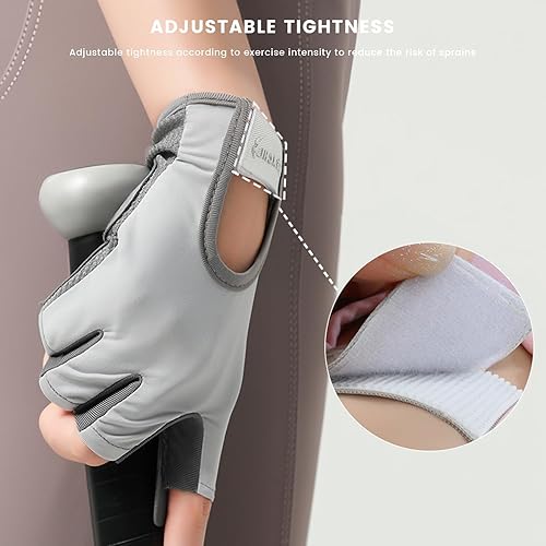 Miniatura 4 de Guantes de entrenamiento ligeros y transpirables para mujeres y hombres, guantes de ejercicio de gimnasio sin dedos, protección completa de la palma