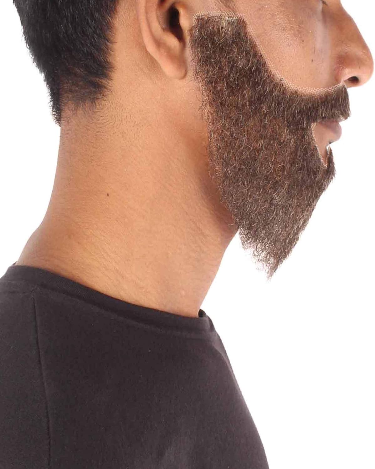 HPO Men's Synthetic Hair Beard Cosplay Facial Hair (Dark Brown)