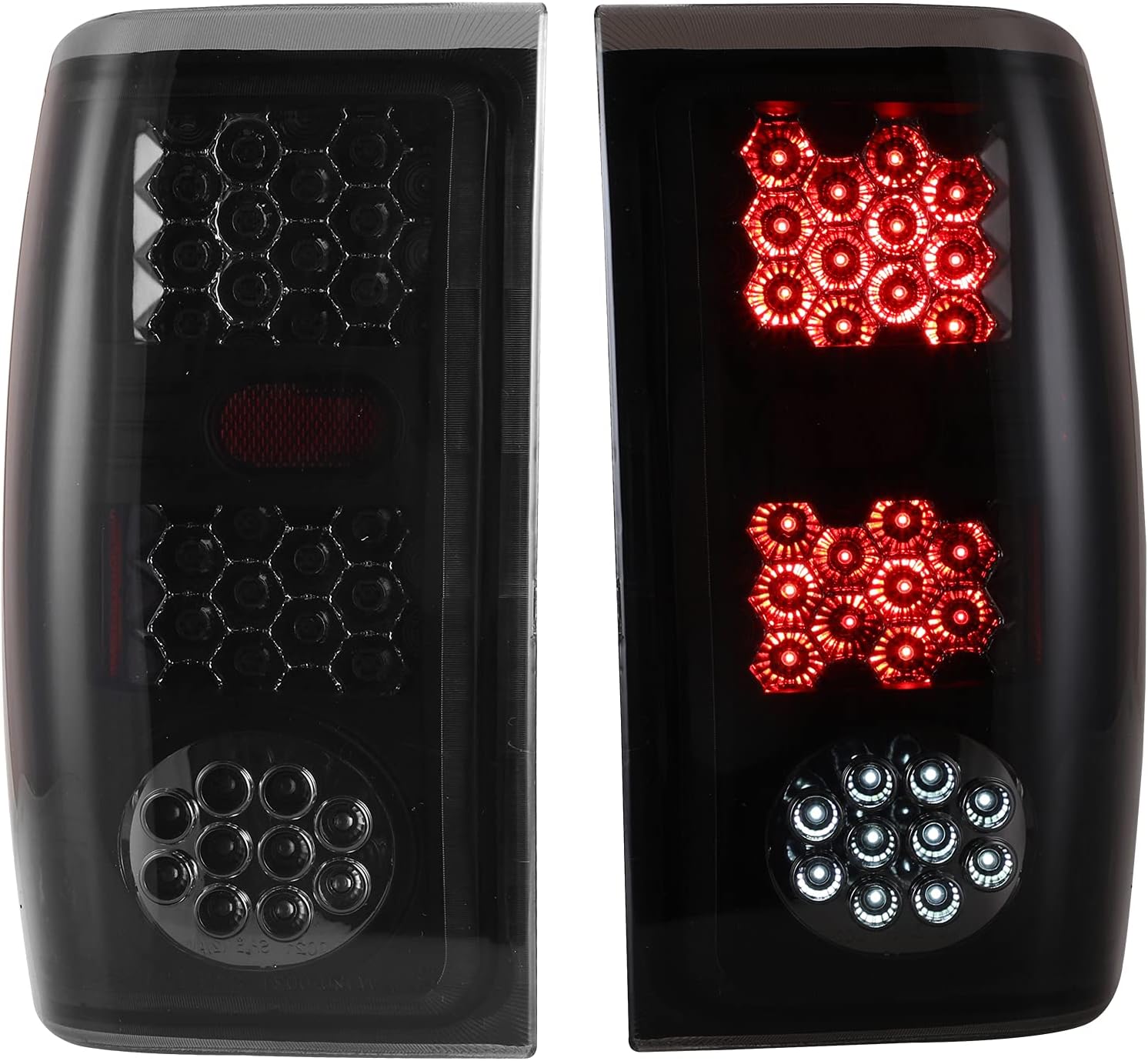 ROXX Tail Light Assembly Compatible with 1993 1994 1995 1996 1997 Ford Ranger Driver and Passenger Side (Black Housing, Smoke Lens)