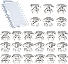 MOROBOR Lot de 24 mini poignées autocollantes en acrylique transparent en forme de diamant pour miroir, placard, boîte cadeau et autres petits meubles