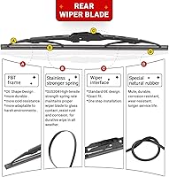 Vista 6 de Juego de limpiaparabrisas de 24" 17" 10" de repuesto para Dodge Caliber 2007 2008 2009 2010 2011 2012, limpiaparabrisas delantero y trasero