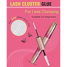 EMEDA Lash Cluster Glue, 2-in-1 Lash Bond and Seal Waterproof Lash Glue for Eyelash Clusters Strong Hold for 72 Hours DIY Individual Eyelashes Latex Free (White)