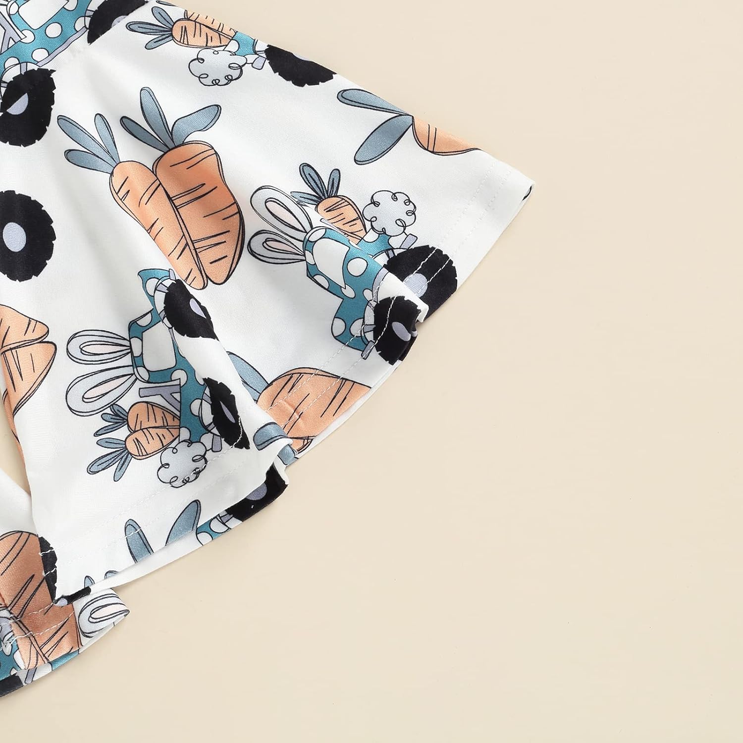 Kids Toddler Baby Girl Easter Outfits Short Sleeve Shirts Bunny T-shirt with Flare Pants 2Pcs Spring Summer Clothes Set - Image 6