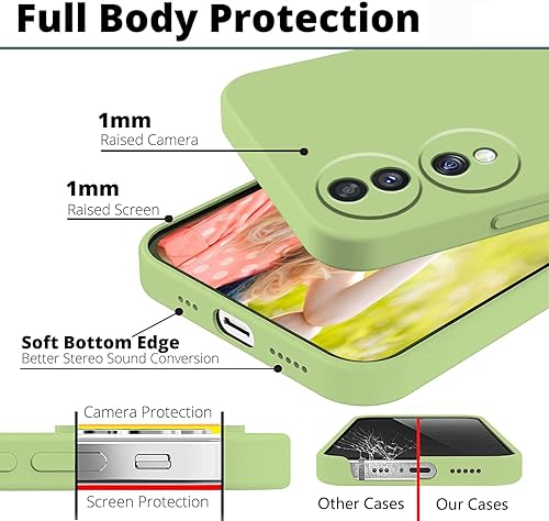 Miniatura 5 de Compatible con Honor 70 Funda de silicona líquida verde oscuro, suave al tacto Honor 70 funda delgada de silicona a prueba de golpes (verde)