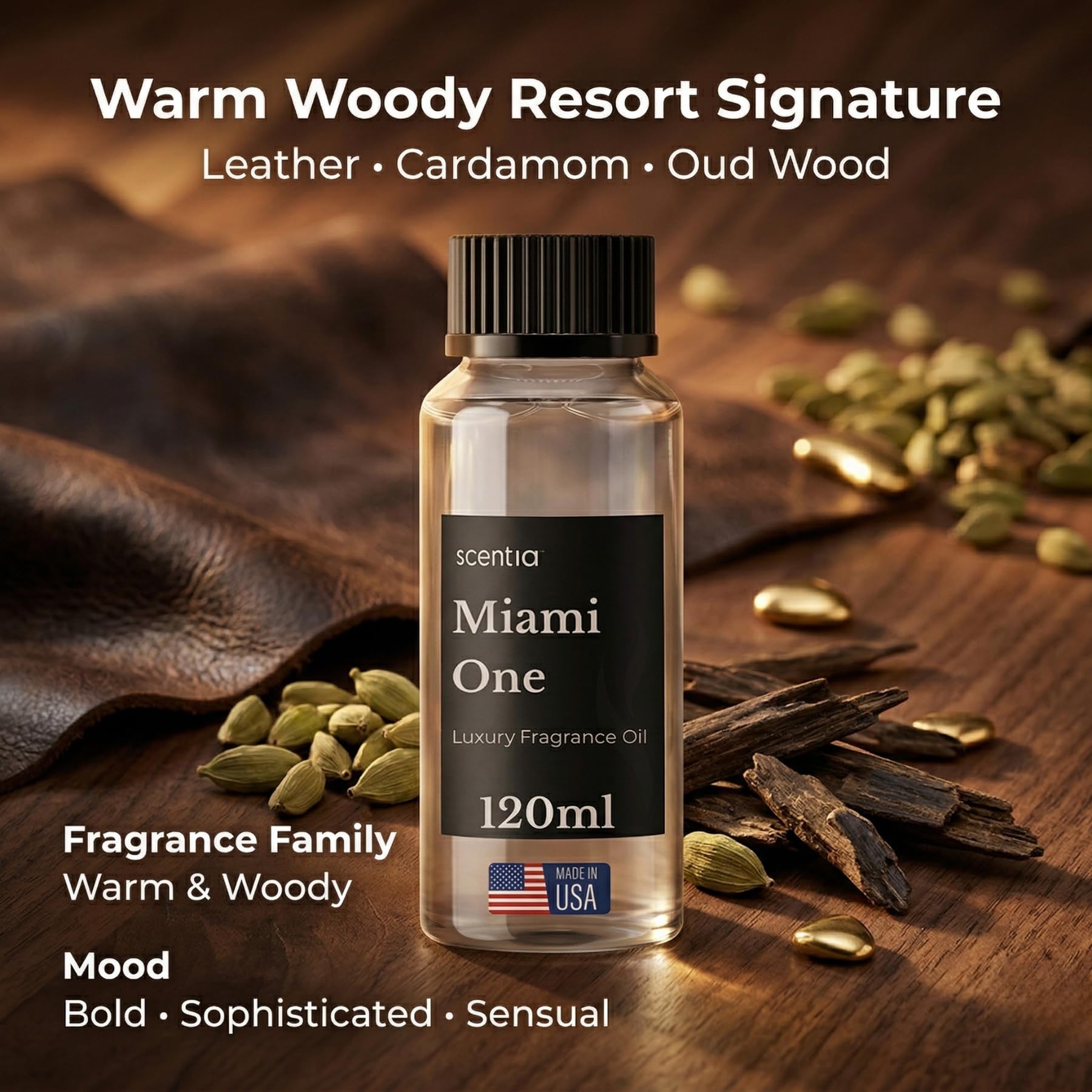 Miami One - Recambio de aceite difusor de 120 ml, inspirado en One Hotel