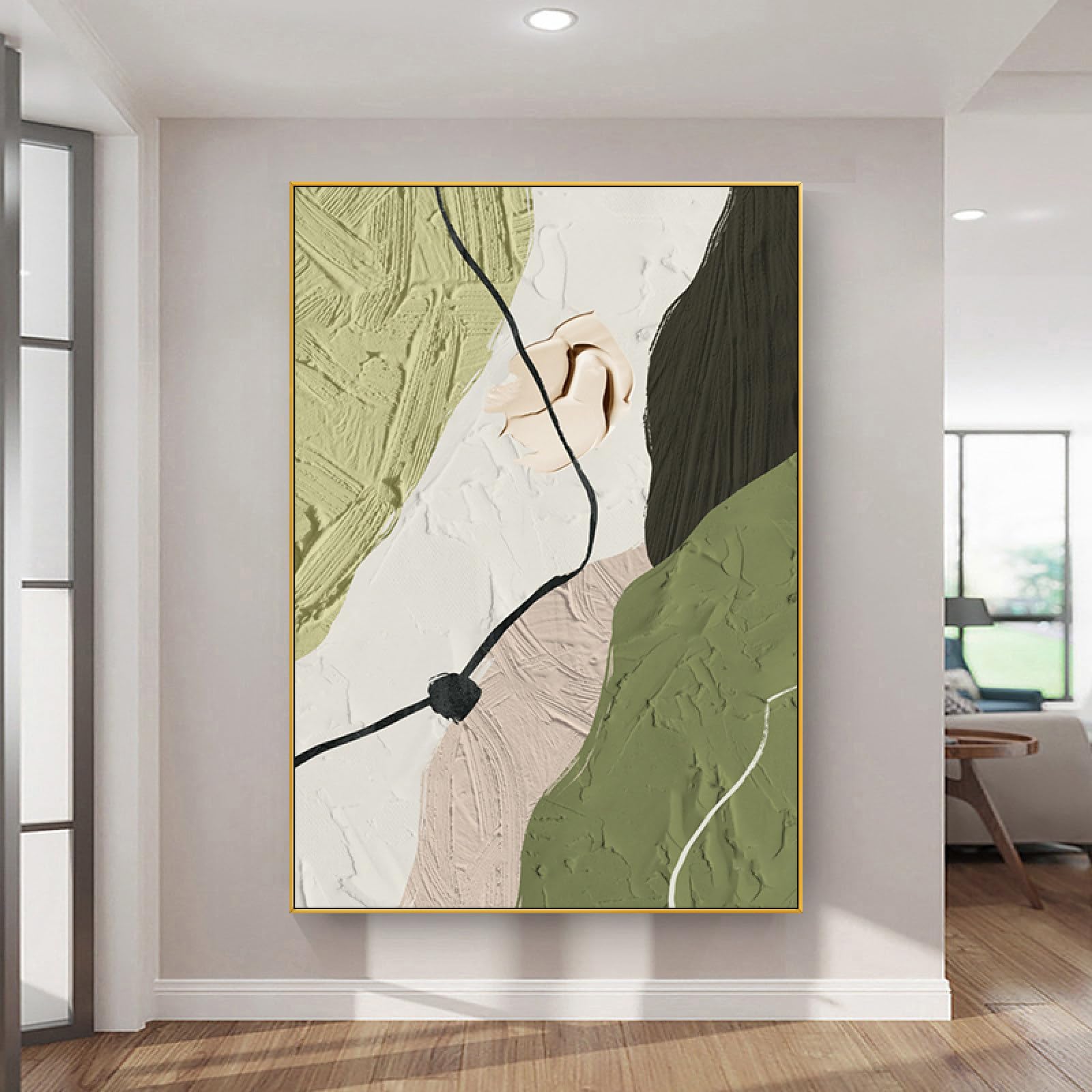 Peinture texturée sur toile grand format pour décoration salon et chambre