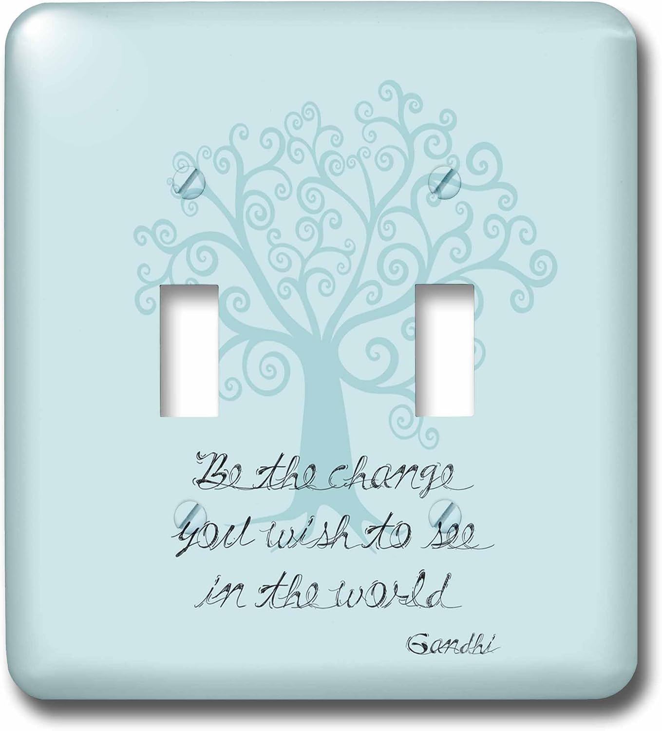 3dRose lsp_164655_2 Be The Change You Wish to See Tree Gandhi Quote Light Switch Cover