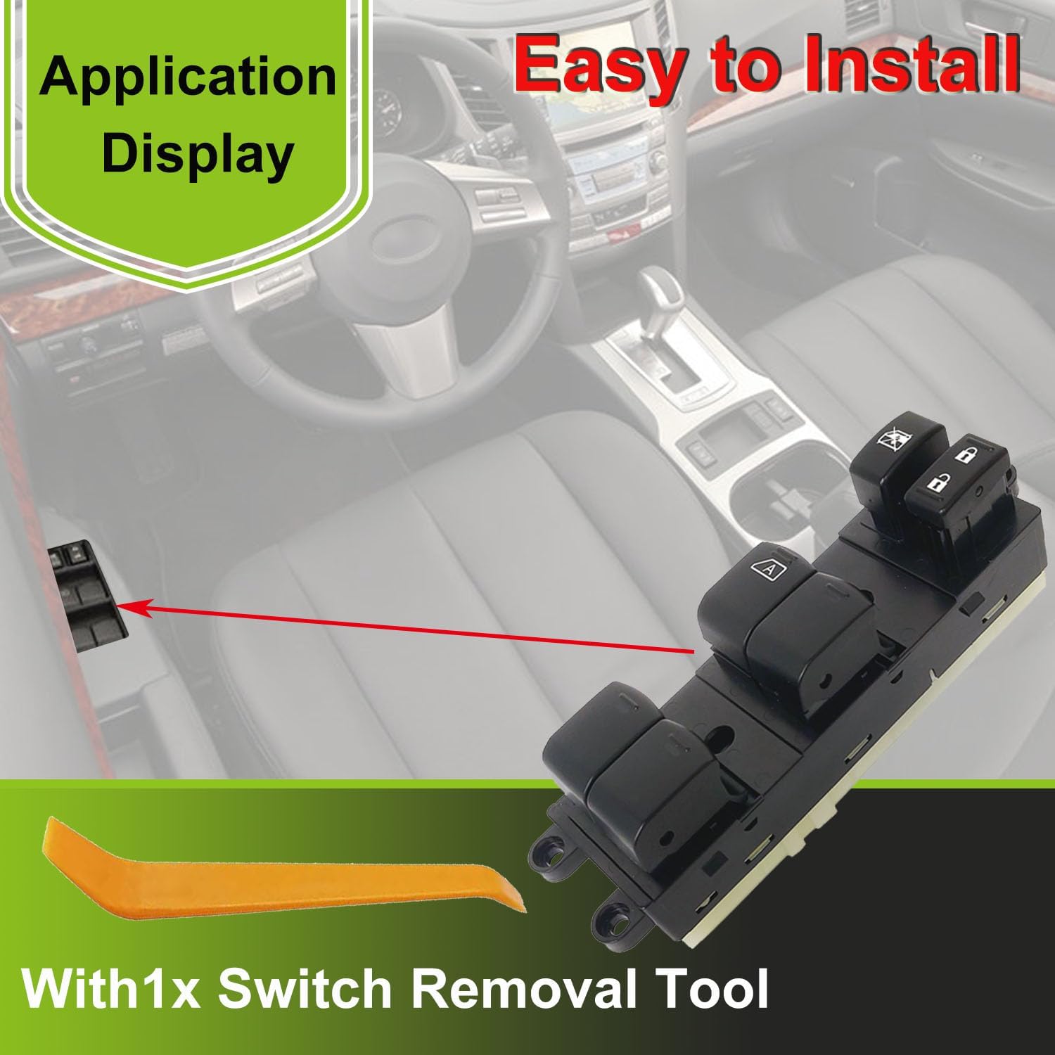 83071-AJ010 Driver Side Master Power Window Switch Replacement for S-ubaru Outback & S-ubaru Legacy 2010-2012 Replace OE DWS365 for Door Power Window Switch Button Fit for 10-12 S-ubaru Outback Legacy