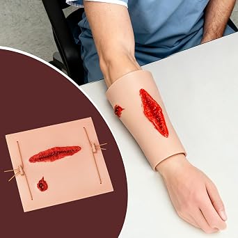 Wearable Laceration and Bullet Wound Packing Trainer | Wound Packing Simulator for Medical Education, Stop the Bleeding Training