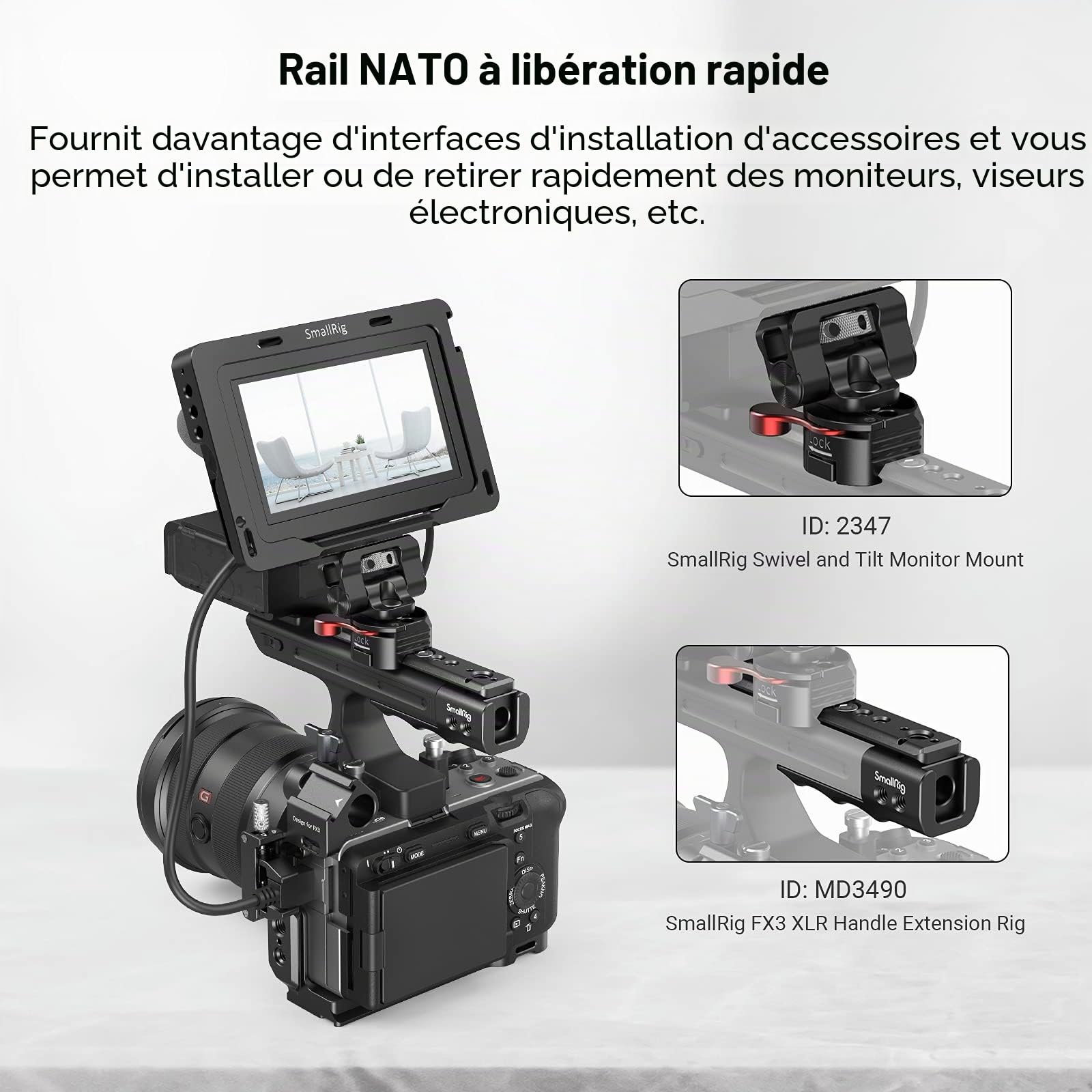 SMALLRIG FX3 FX30 Poignée Extension Rig pour Sony FX3 FX30-3490