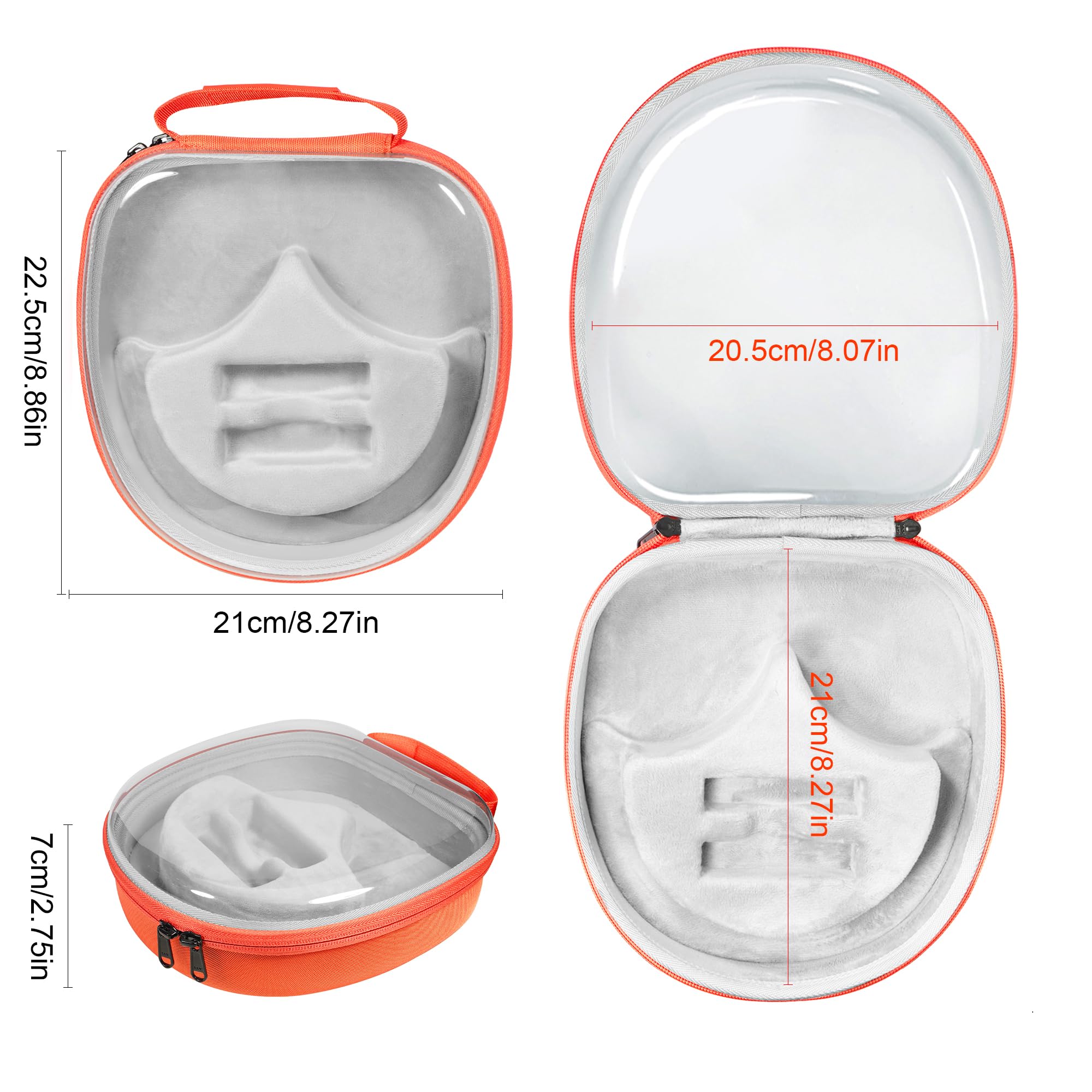 Bolsa de almacenamiento para auriculares compatible con Sony, Skullcandy, Plantronics, Bose, Beats, JBL, Sennheiser (naranja, pequeña (transparente)