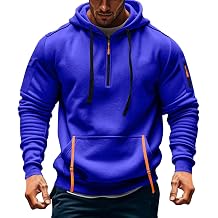 Half Zip Hoodie Men,MenS Cargo Hoodies Quarter Zip Pullover Vintage Workout Running Active Sweatshirt With Pockets