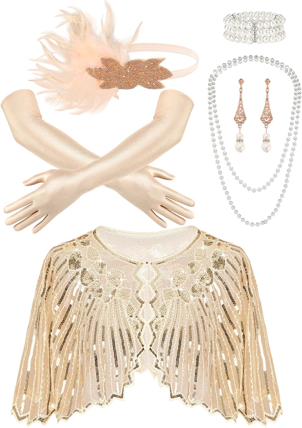 6 Pcs 1920s Flapper Accessories, Great Gatsby Costume Accessories