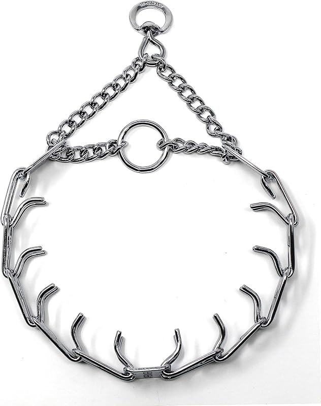 Coleira de pinos para cães Herm Sprenger Ultra-Plus em aço cromado, 2,25 mm, ajustável de 33,02 a 48,26 cm, até 18,16 kg, Small