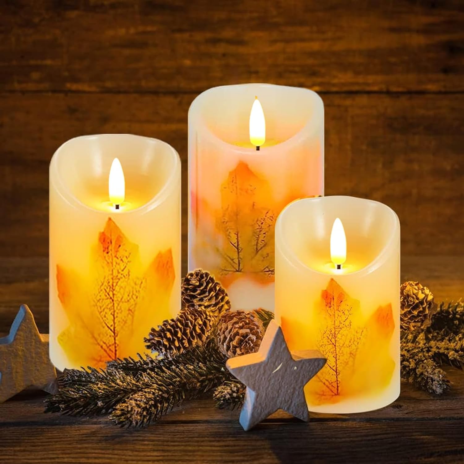 Flameless LED Pillar Candles with Timer & Remote Control, Safe Warm Glow, Battery Operated, 3-Piece 3"×4"/5"/6" Set, Waterproof Decorative Candles for Home, Wedding, Table & Outdoor Use