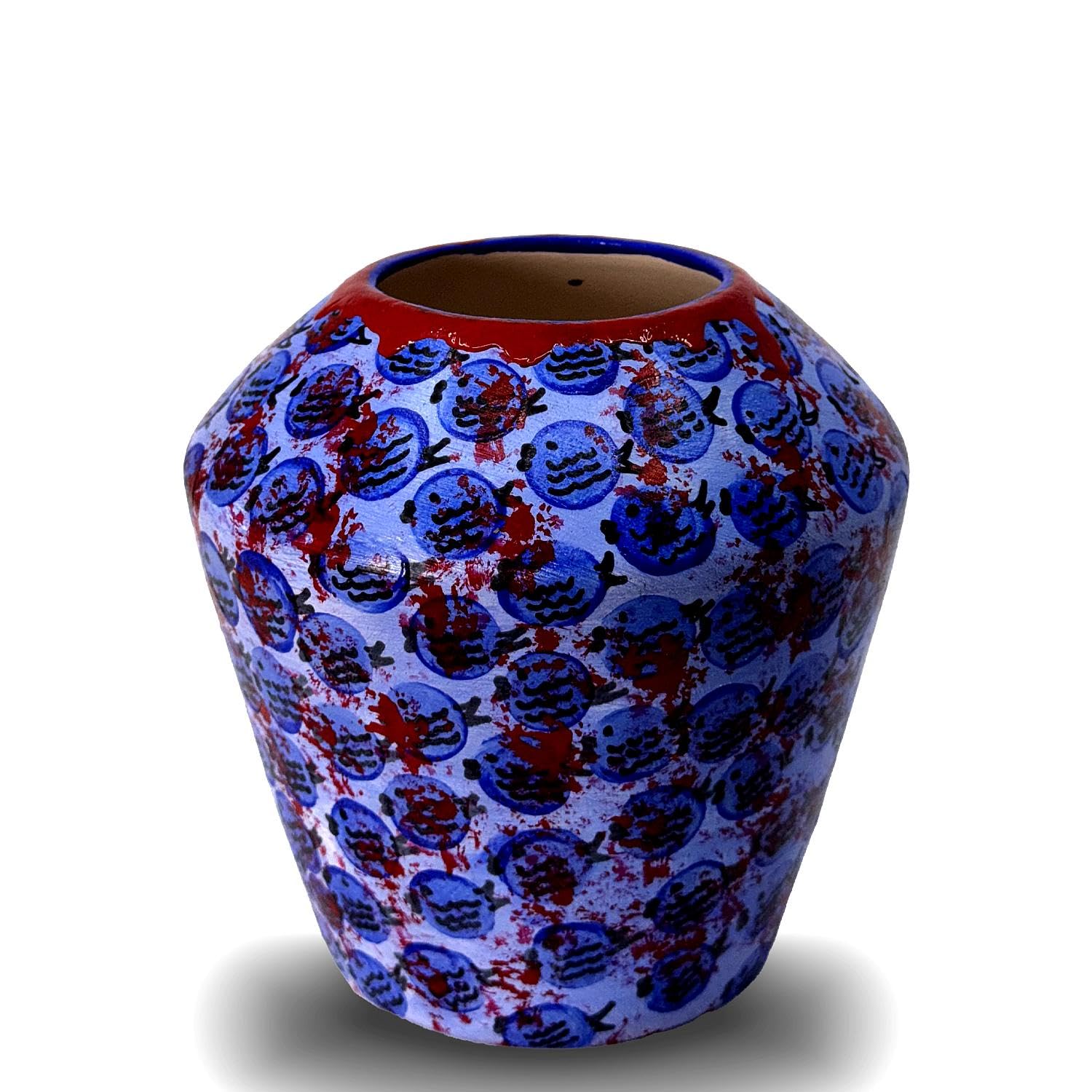 Vaset Celesids - Handmade Ceramic Vase - Eco Friendly - Blue Colored Vase - Unique Design - Premium Quality Vase